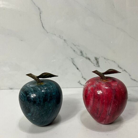 VINTAGE Marble Apples Set of 2 - Picture 3 of 3